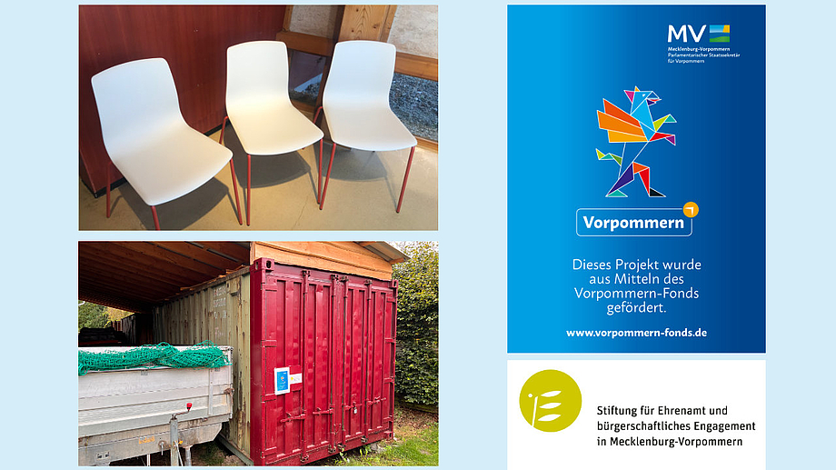 Stühle und Container für Darßer NaturfilmFestival